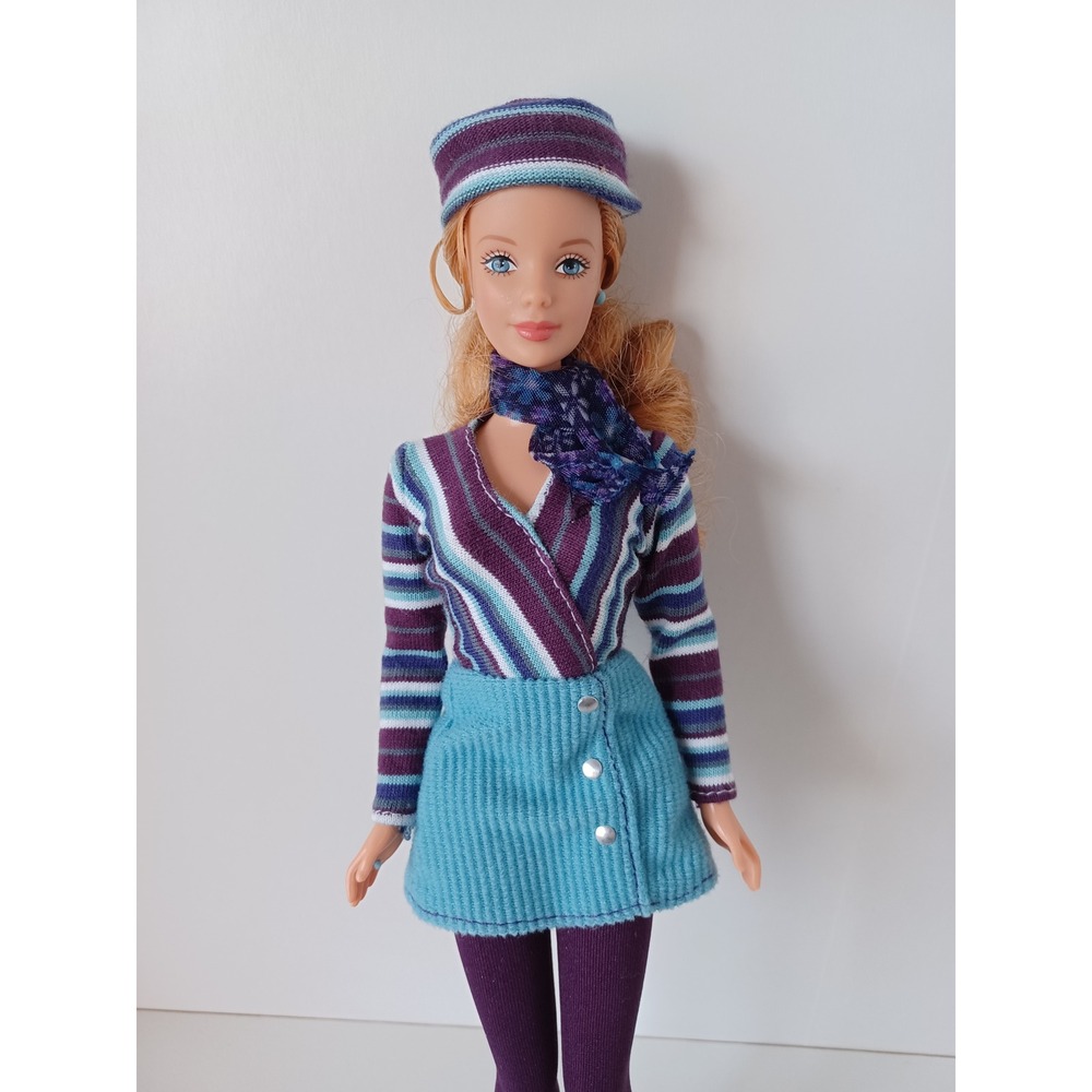 Vintage Barbie Fashion Doll In Blue Outfit With Hat Toy Collectible